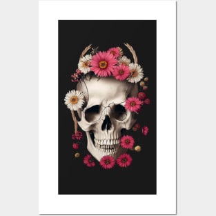 Skull and Flowers #1 Posters and Art